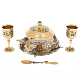 Caviar bowl with stacks of "Sterlet" for 2 persons, 4 items Zlatoust