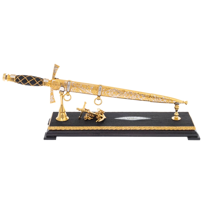 Souvenir cutlass "Marine" on a stand, Zlatoust