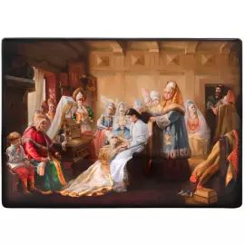 Ларец "Убор невесты" Шиковная, Федоскино