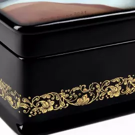 Шкатулка "Попугаи" Голубенкова, Федоскино