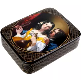 Шкатулка "Бокал вина" Павлова, Федоскино