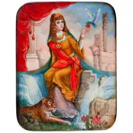 Шкатулка "Царица Савская" Фролов, Федоскино