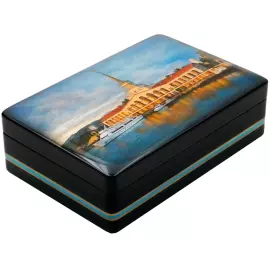 Шкатулка "Морской порт Сочи" Краснослободцева, Федоскино