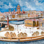 Шкатулка "Санкт-Петербург" Ларишев, Федоскино