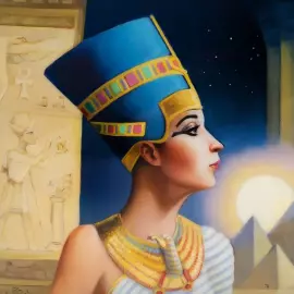 Nefertiti Jewelry box by Piastolov, Fedoskino