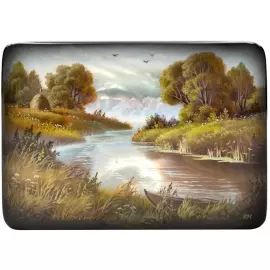Casket "Summer landscape" Simonov, Fedoskino