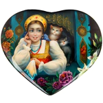 Шкатулка "У окошка" Сапруненко, Федоскино