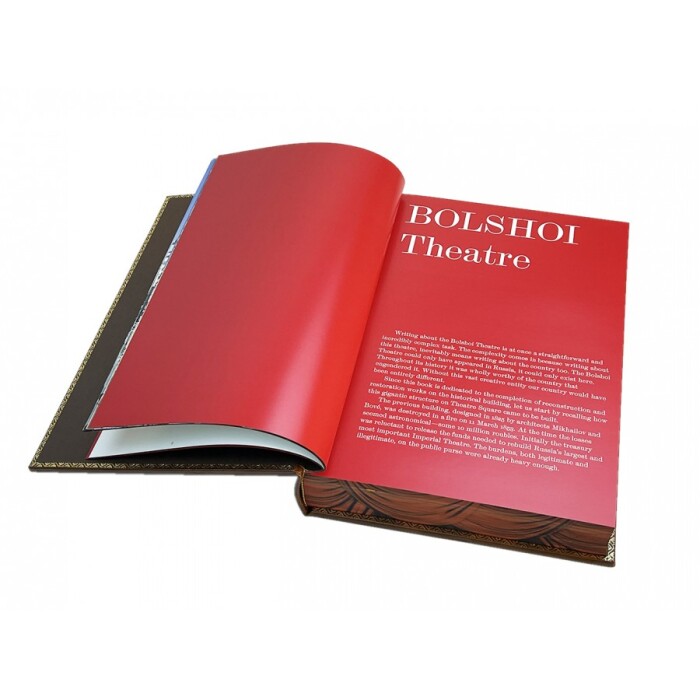 Книга в кожаном переплете "Большой" на английском языке, на подставке