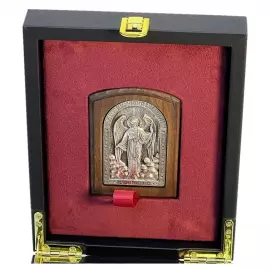 Gift set: leather-bound book "The Holy Gospel" with an icon