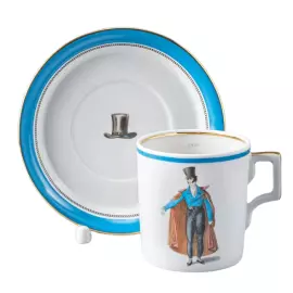 Tea steamer "Modes de Paris" coat of arms, for 1 person, blue