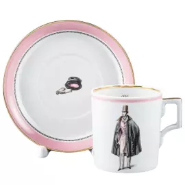 Tea steamer "Modes de Paris" coat of arms, for 1 person, pink