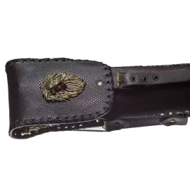 Шампуры из нержавеющей стали "Царь зверей" на 6 персон, в кожаном колчане