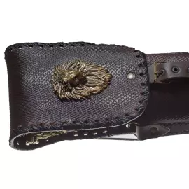 Шампуры из нержавеющей стали "Царь зверей" на 6 персон, в кожаном колчане