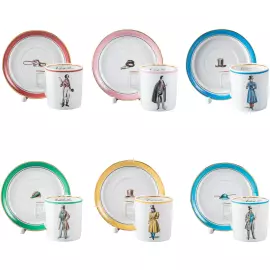 Tea set "Modes de Paris" coat of arms, for 6 persons, 12 items