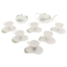 Набор чайный из фарфора "Император цветочный. Незабудки" на 6 персон, 14 предметов, в подарочной коробке