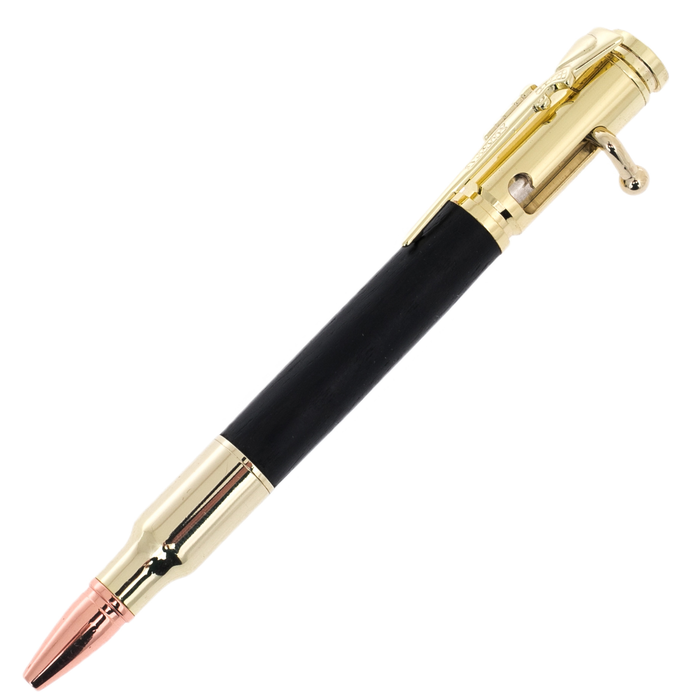 The handle made of stained oak "Bullet" in a case, brass