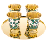 Silver liqueur set "Floral"