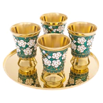 Silver liqueur set "Floral"