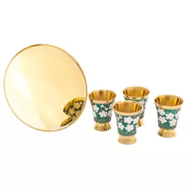 Ликёрный сервиз из серебра "Цветочный"