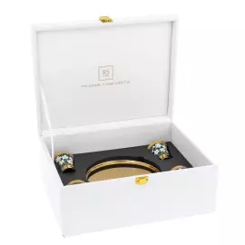 Ликёрный сервиз из серебра "Цветочный"