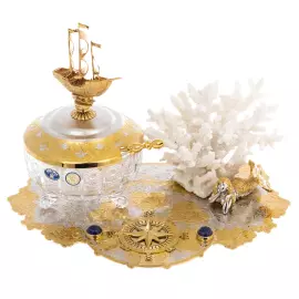 Caviar bowl with coral "Sea" Zlatoust