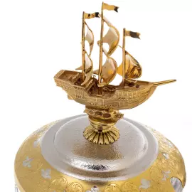 Caviar bowl with coral "Sea" Zlatoust