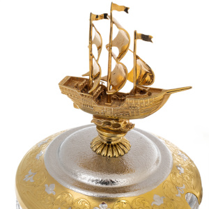 Икорница с кораллом "Морская" Златоуст