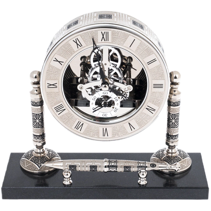 Watch "Skeleton. Nickel" with a handle, Zlatoust