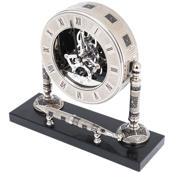 Watch "Skeleton. Nickel" with a handle, Zlatoust
