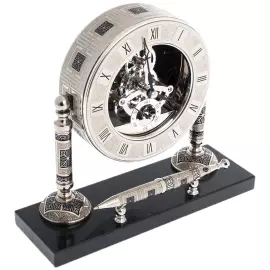 Часы "Скелетон. Никель" с ручкой, Златоуст