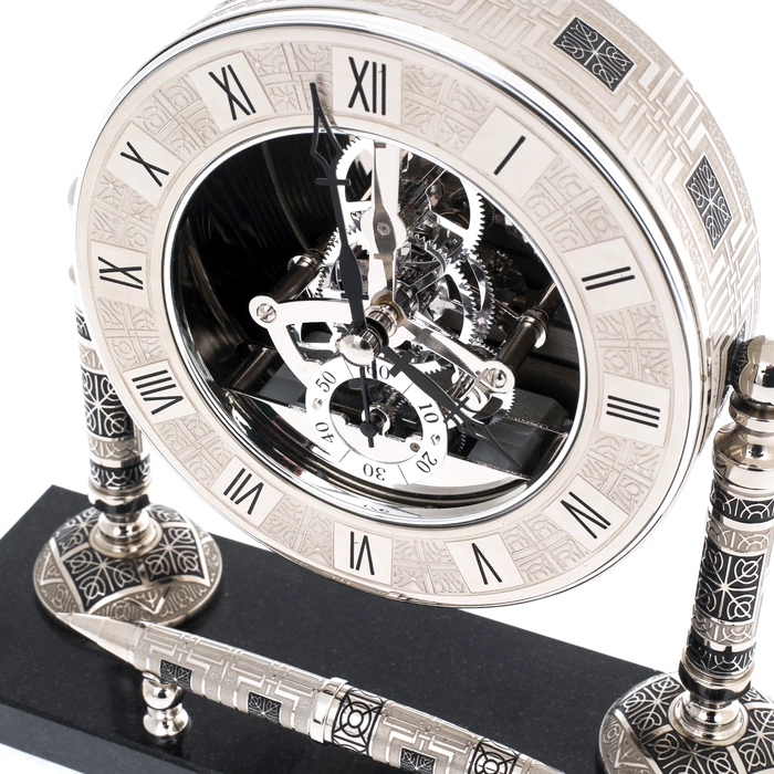 Watch "Skeleton. Nickel" with a handle, Zlatoust