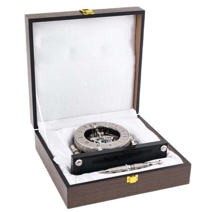 Watch "Skeleton. Nickel" with a handle, Zlatoust