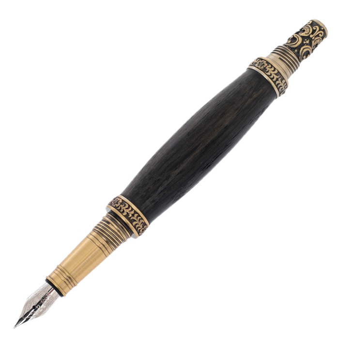 Fountain pen made of stained oak "Victorian" in a case