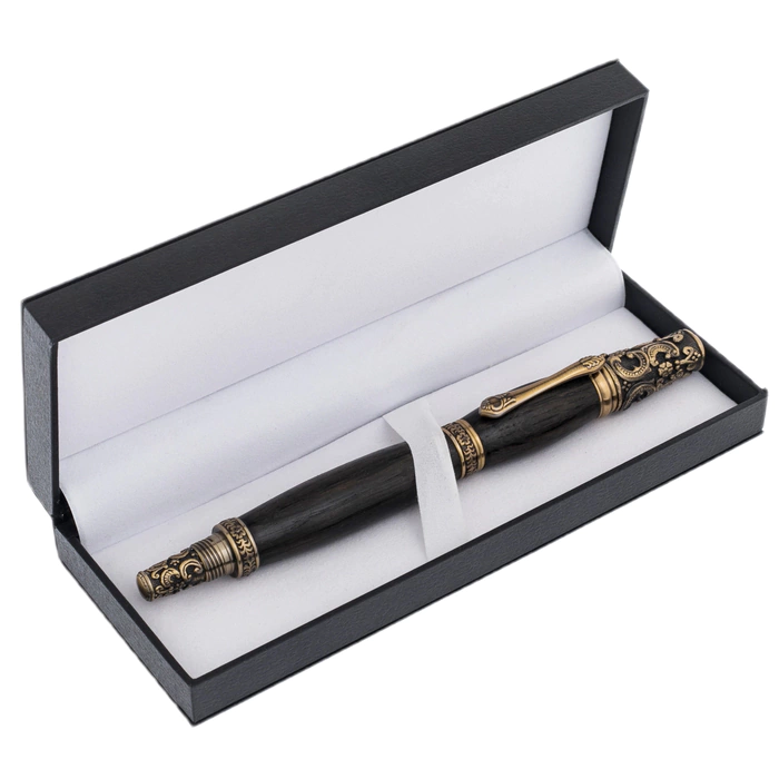 Fountain pen made of stained oak "Victorian" in a case