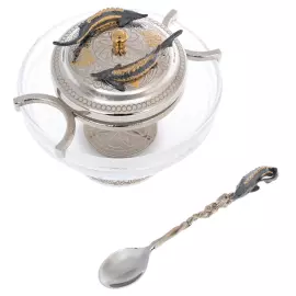 Large nickel-plated caviar "Sturgeon" Zlatoust