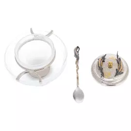 Large nickel-plated caviar "Sturgeon" Zlatoust