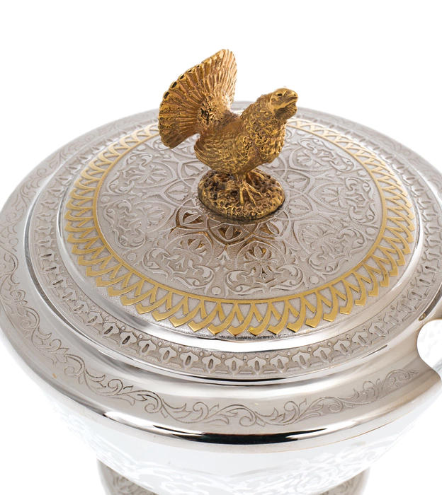 Sugar bowl "Capercaillie" Zlatoust