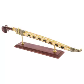 Ятаган сувенирный с зеленой яшмой "Сила" Златоуст