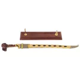 Ятаган сувенирный с зеленой яшмой "Сила" Златоуст