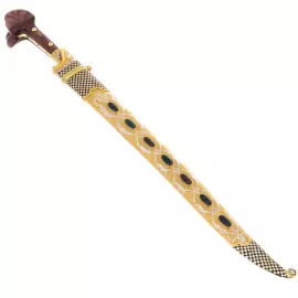 Ятаган сувенирный с зеленой яшмой "Сила" Златоуст