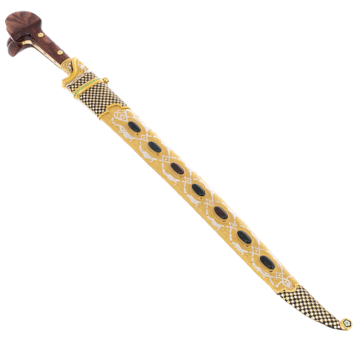 Souvenir scimitar with green jasper "Sila" Zlatoust
