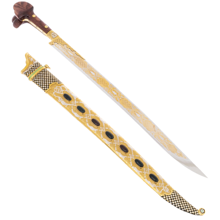 Souvenir scimitar with green jasper "Sila" Zlatoust