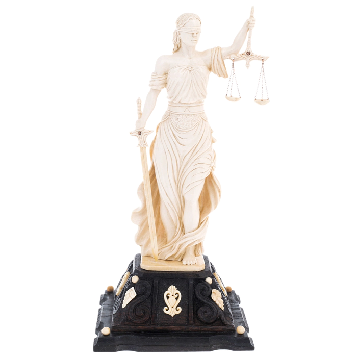 Mammoth tusk sculpture "Justice"