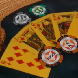 A poker set made of elm wood and black epoxy resin