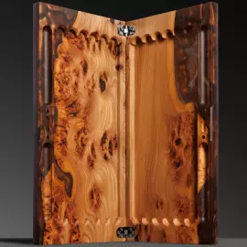 Backgammon made of elm wood and brown epoxy resin