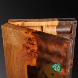 Покерный набор из дерева карагач и коричневой эпоксидной смолы