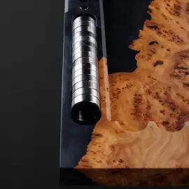 Backgammon made of elm wood and black epoxy resin