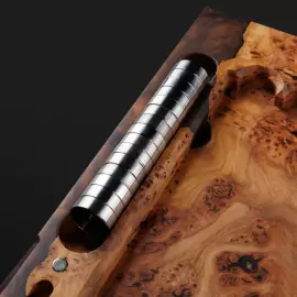 Backgammon made of elm wood and brown epoxy resin