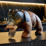 Sculpture made of American walnut and epoxy resin "Bear"