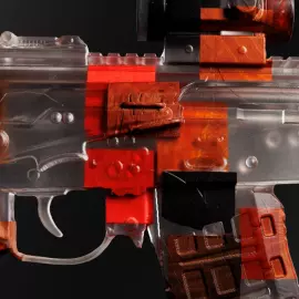 An art object made of premium wood and epoxy resin "AK-17"